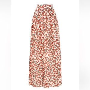 Agua By Agua Bendita Red Poppy Print Maxi Skirt. Size M.